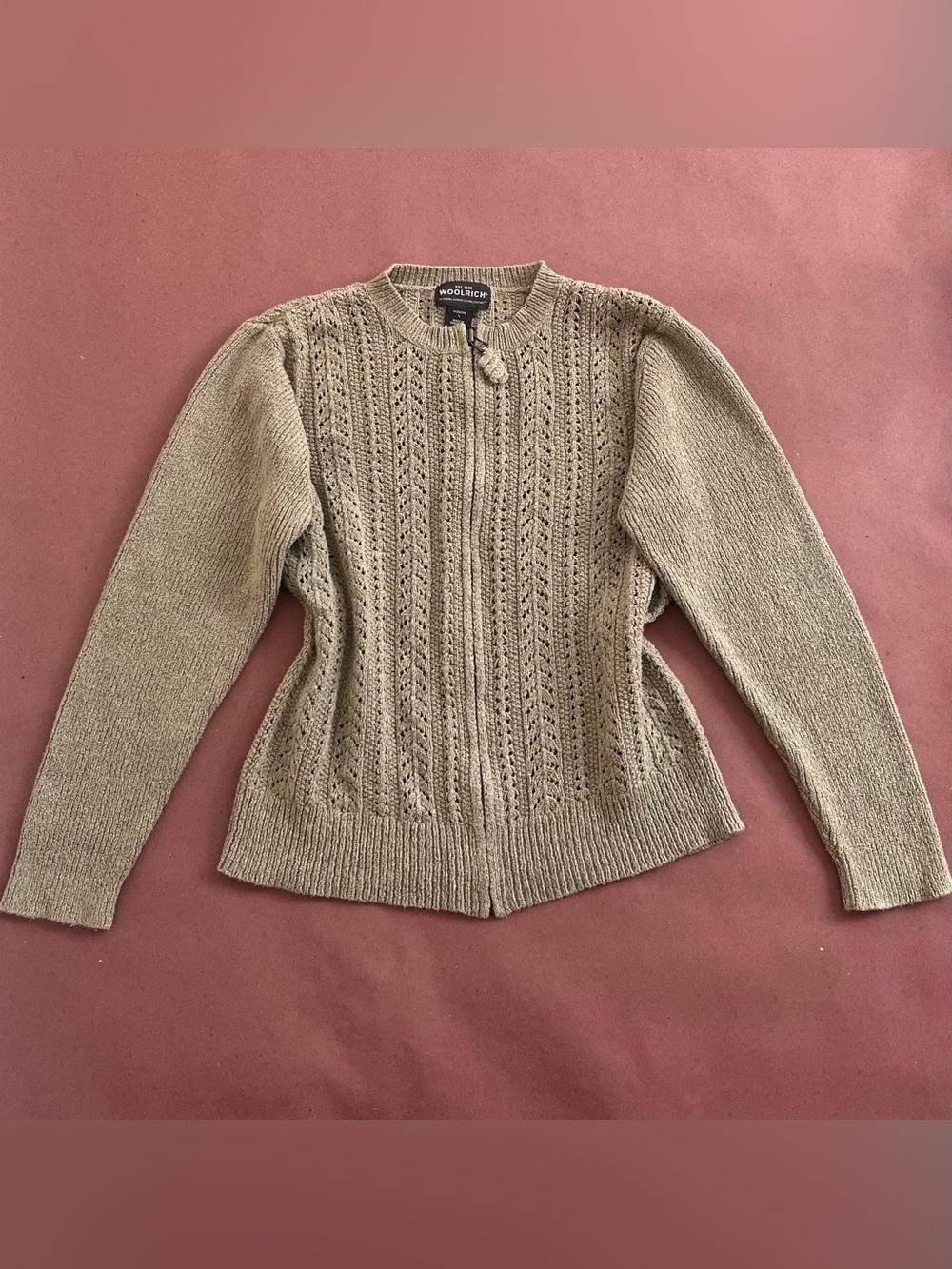 Woolrich Women's Beige Cream Zip Cardigan